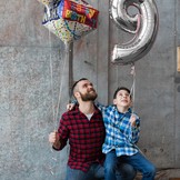 Balónek fóliový narozeniny číslo 9 stříbrný 66cm